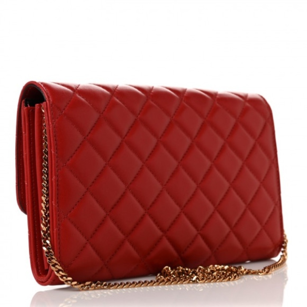 SALE!! Versace red nappa icon medusa logo leather evening bag or wallet on chain - Picture 4 of 14